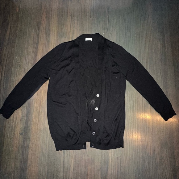 Saint Laurent YSL Wool Size Large Black Cardigan Sweater - Picture 1 of 6